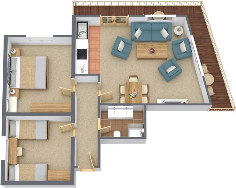 Holiday apartment with terrace, garden & sauna - Image 1