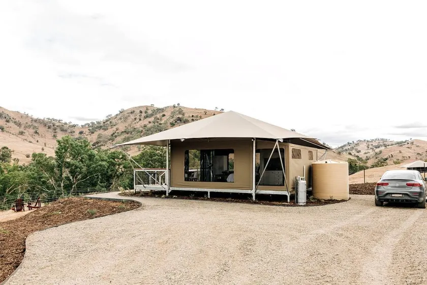 Luxury Glamping Tent with Riverside Farm Views Retreat in Berremangra, Australia - Image 1
