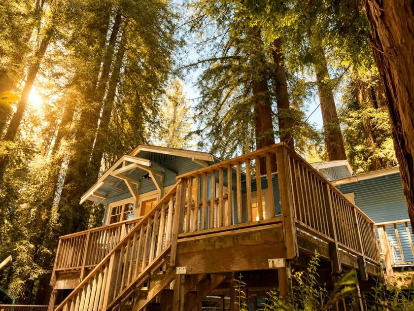 Cozy Boho Cabin with Hot Tub Under the Redwoods near Russian River – Monte Rio, California - Image 1