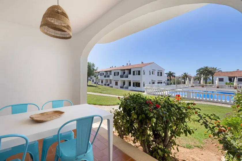 Beachfront Son Bou Holiday Home with Shared Pool, Wi-Fi, and Air Conditioning - Image 1