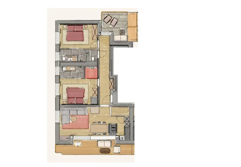 Flat with sauna, terrace & garden - Image 1