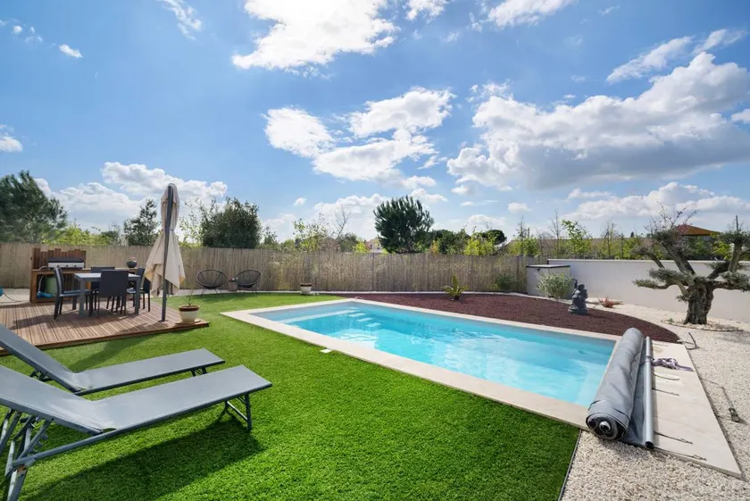 Villa with terrace, hot tub & heated pool | Garden view - Image 1