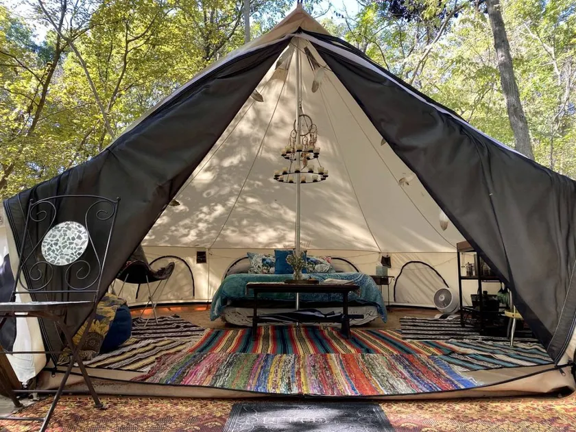 Beautiful Bell Tent Rental near Kansas City for Glamping in Missouri - Image 1