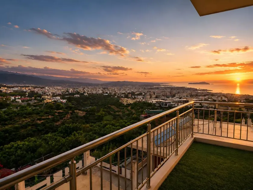 Luxury apartment in chania with panoramic views of the city, sea and mountains - Image 1