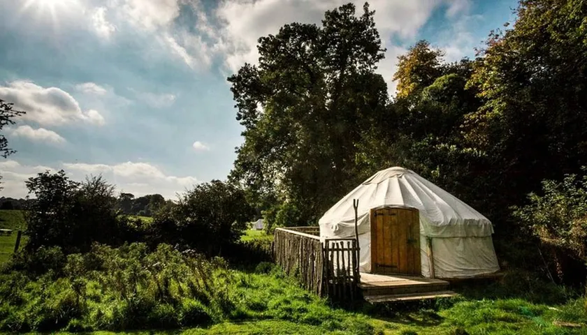 Inviting Yurts with Twinkling String Lights in Slane, Ireland - Image 1