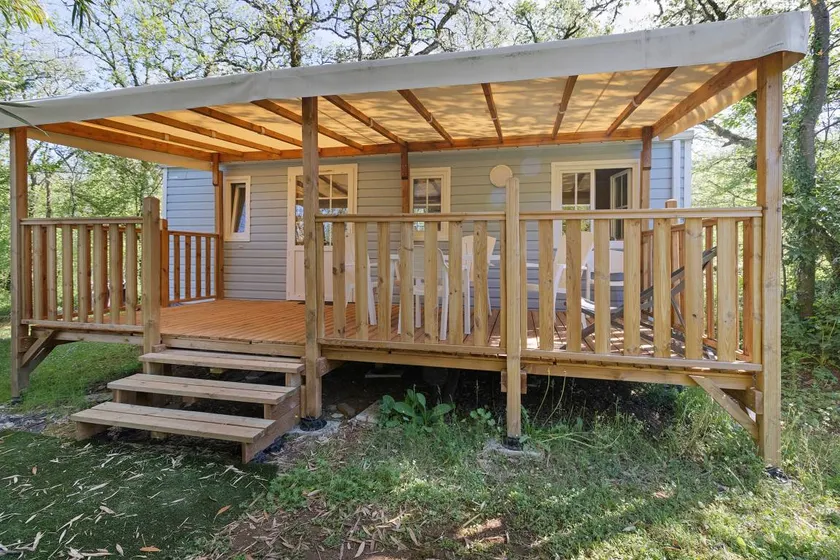 Mobil home avec terrasse, piscine chauffée et jardin | Vue rivière - Image 1