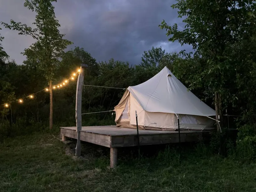 Rustic Bell Tent on Working Farm in New York with Views of the Adirondacks - Image 1
