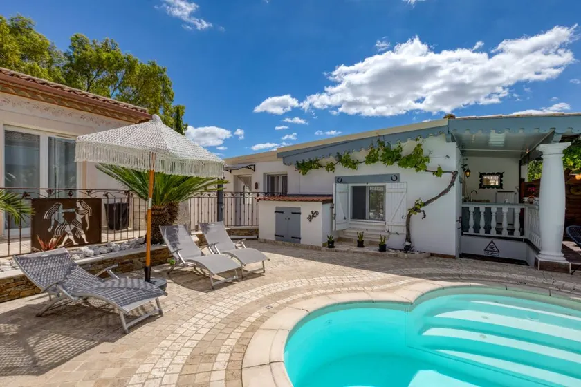 Holiday home with terrace, garden & pool | Garden view - Image 1