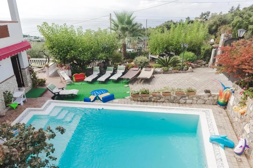 Studio in Villammare, With Wonderful sea View, Pool Access, Furnished Terrace - 500 m From the Beach - Image 1