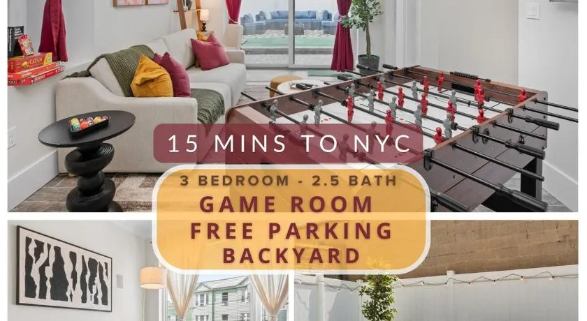 LUXE 3BR with Free Parking & Backyard and 15min to NYC - Image 1