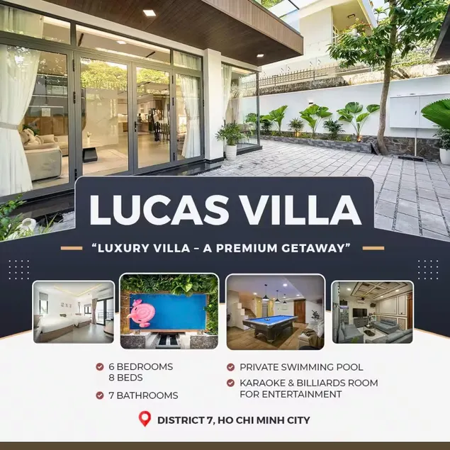Lucas Villa,hồ bơi, 6PN,Karaoke,Billiards&BBQ - Image 1