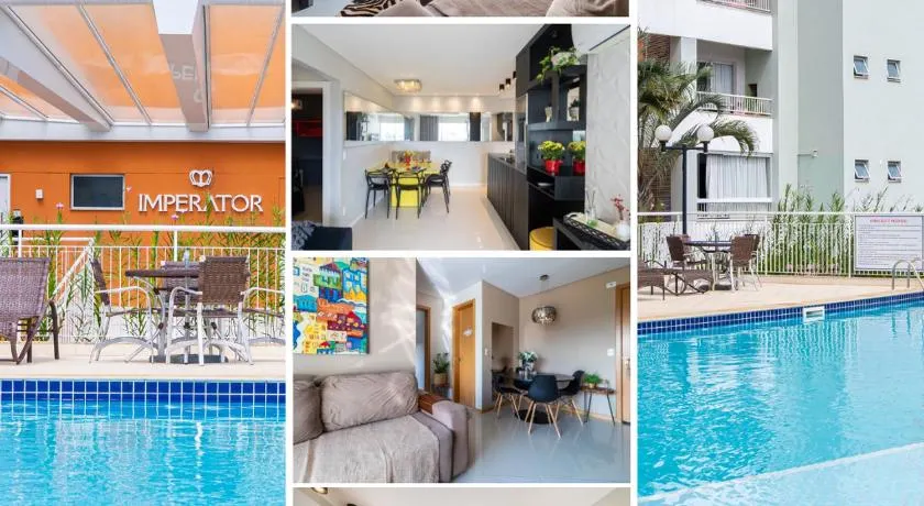 Apto a 10 min da Vila Germânica, dois quartos, salas de estar e jantar, cozinha completa, sacada com churrasqueira, Wi-Fi, Piscina, academia, mercadinho 24 horas e Vaga de garagem - Image 1