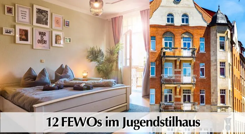 12 FEWOs im Jugendstilhaus mit Aufzug, großer Terrasse, Kingsize-Betten, 250Mbts WLAN, 55 Zoll Smart-TV - Nur ein kurzer Spaziergang durch den Park Venedig zur Krämerbrücke - Gaststätte im Haus - Image 1