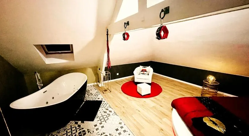 Redroom Loveroom Chambre Spa privative Insolite Thème 50 nuances de grey - Image 1