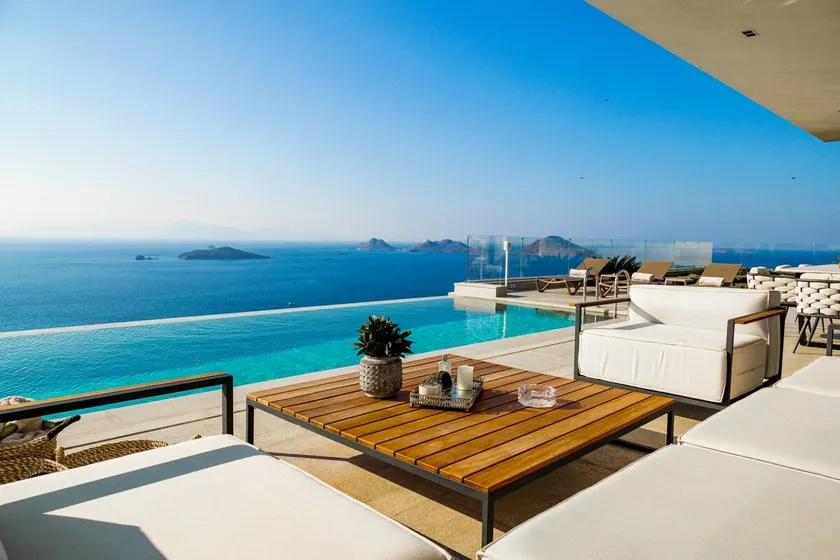 Villa View Bodrum Infinity Pool Sunset over Greek Islands Private Concierge Breakfast Up to 10 Guests - Image 1