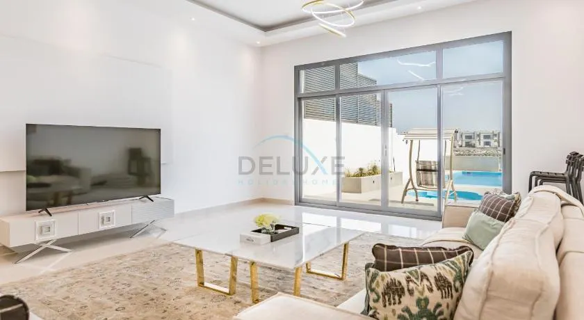 Pool and Sea Views 4BR and Maids Room Villa with Private Pool, Kid's Pool and BBQ Facility, Sharm - Al Dana Villa, Al Dana Island by Deluxe Holiday Homes - Image 1