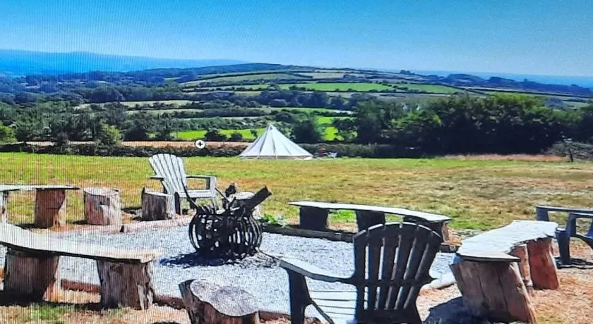 Summit Camping Kit Hill Rd Cornwall Panoramic Views Grass Pitch from 15pn or Bella Bell Tent 75pn - Image 1