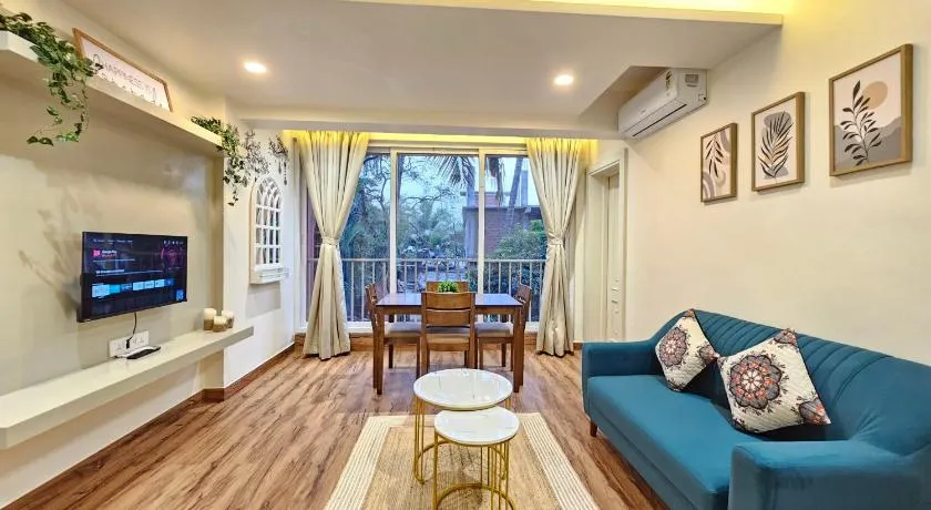 Modern Elegance - 1BHK Serviced Apartment in Arpora - Image 1