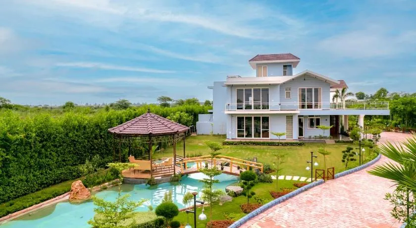 StayVista at Serenity Farms with Pool, Lawn, Bonfire & BBQ - Image 1