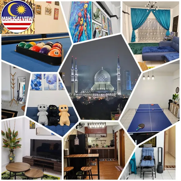 Homestay MAHLIGAI VIEW near Masjid Shah Alam, UITM Shah Alam, I-City, stadium shah alam, SACC, PKNS, IDCC, MSU, 17 min kuala lumpur & klang, max 10 people, free food, snooker, pingpong, indoor games, swimming pool, fast wifi - Image 1