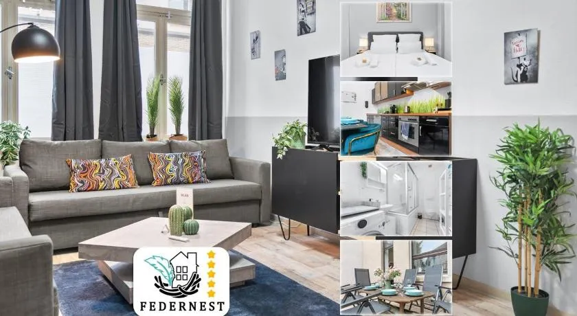 Federnest living - Wohnung für 12 Personen - 2xWC - Gruppen, Messe, Monteure, Studenten - Voll ausgestattet - 6 Betten 140x200cm hochwertig, 3 Smart-TV 55 Zoll Netflix, 1000 Mbit WLAN, voll ausgestattete Küche - Image 1