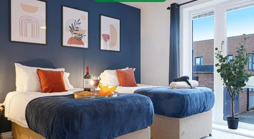 Beautiful Apartment in Central MK with Balcony, Free Parking & Smart TV with Netflix by Yoko Property - Image 1