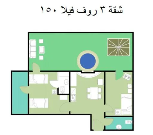 Roof 2 Bedrooms sea view Green Beach 150 - Image 1