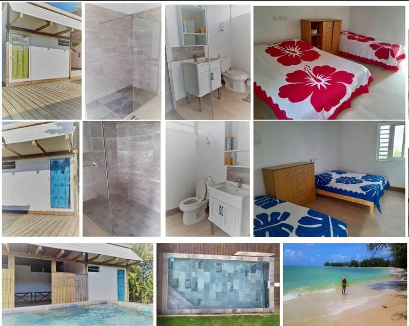 Mara'ai le spot Tubuai, Chambre Triple Deluxe Mahu SDB Privée avec piscine - Image 1