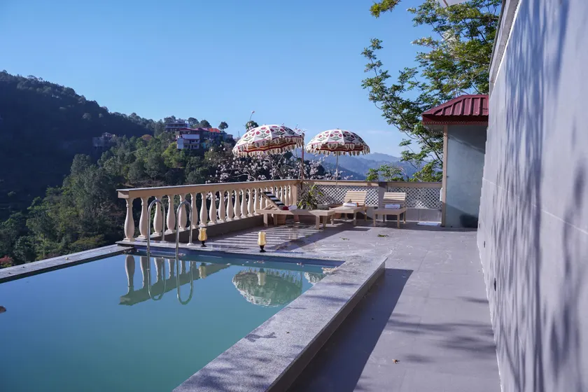 Mansaayan Villas by Aurella Hospitality-3BHK Luxury Valley View Villa in Kasauli with Private Pool, Treehouse & 70 inches Smart TV Bar Lounge - Image 1