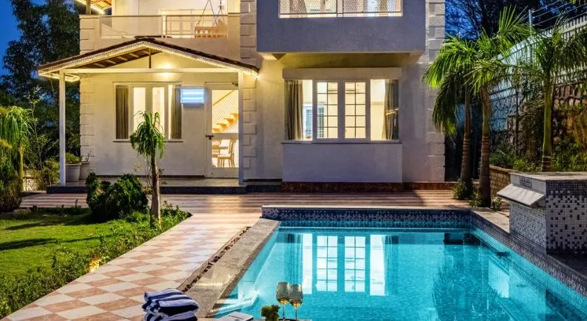 Alaya Stays Ramgarh Colonial-Style 2-BHK Villa Amidst the Hills with Private Pool & Garden - Image 1
