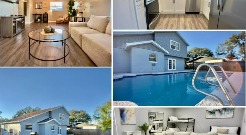 Heated Pool & Basketball, Sleeps 12 Tropical Dream Villa, Valrico Brandon - Image 1