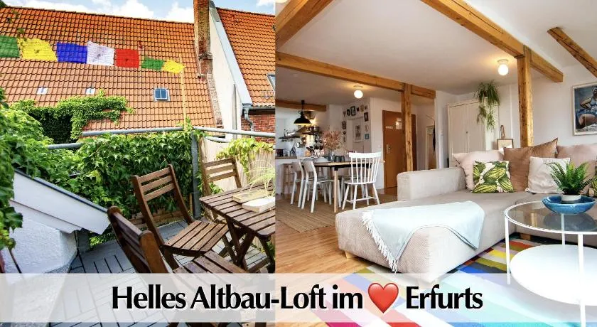 Helle 80m2 Maisonette FEWO mit tollem Balkon ins Grüne, Kingsize Bett, Smart-TV - Nur ein kurzer Spaziergang in die Altstadt und zum Domplatz - Kostenlose Parkplätze in den umliegenden Straßen - Ausgewählte Empfehlungen für Erfurt inklusive - Image 1