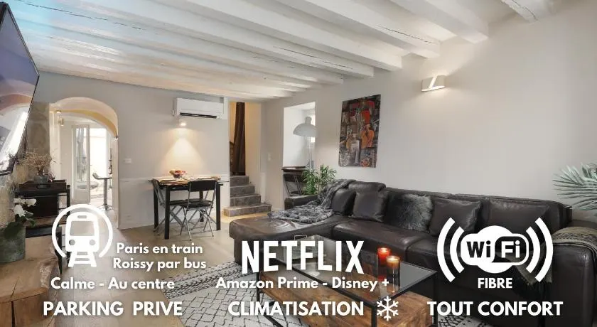 Maison entière climatisée pour 6 personnes avec parking proche Astérix, Roissy CDG, Chantilly, Le Bourget - Image 1