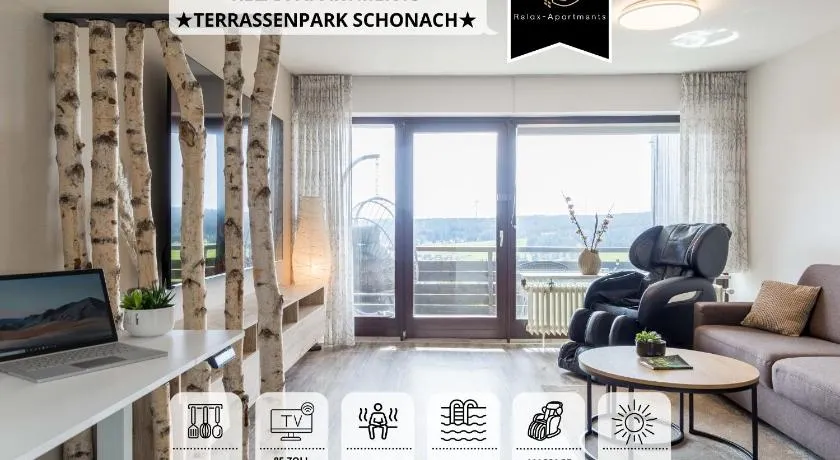 Relax-Apartments - Indoor-Pool - Sauna - Küche - kostenlos Parken - Balkon - teilweise Massagesessel - 85 Zoll Smart-TV - Image 1