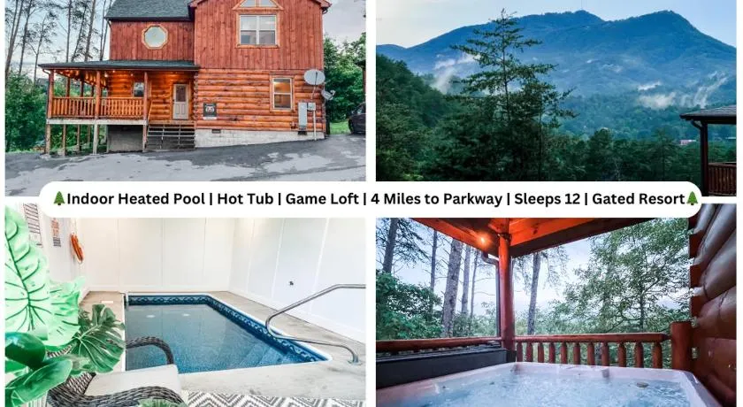 Indoor Private Pool Cabin Near Dollywood, Sleeps 12, Game Loft, Hot Tub, 5 Star Rated - Image 1