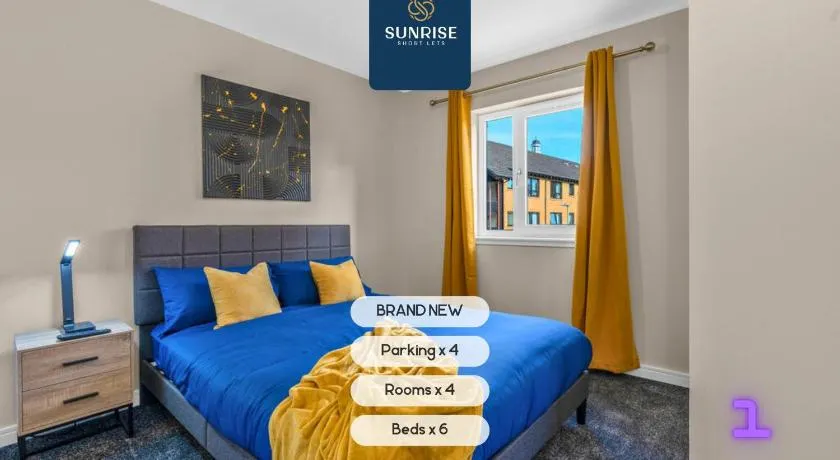 L1 - INVOICE and REDUCED PRICE only via SUNRISE SHORT LETS DUNDEE, Large 4 Bedroom House with 6 Beds and 3 bathrooms, TVs in each room, Free Parking, Fully Equipped, Local Amenities, Easy Ring Road Access, Special Rates and ONLY 9 Mins to STANNERGATE Port - Image 1