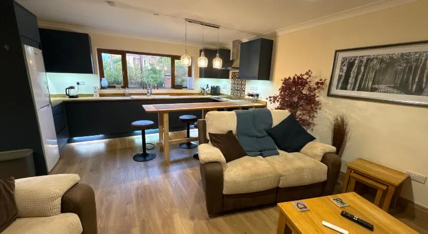 New city flat, 3 x double bed en-suite bedrooms, private kitchen & lounge, free private parking & own workspaces - Image 1
