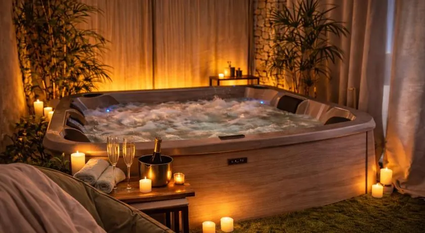 Loge au PtitBonheur Piscine Jacuzzi selon logement - Image 1