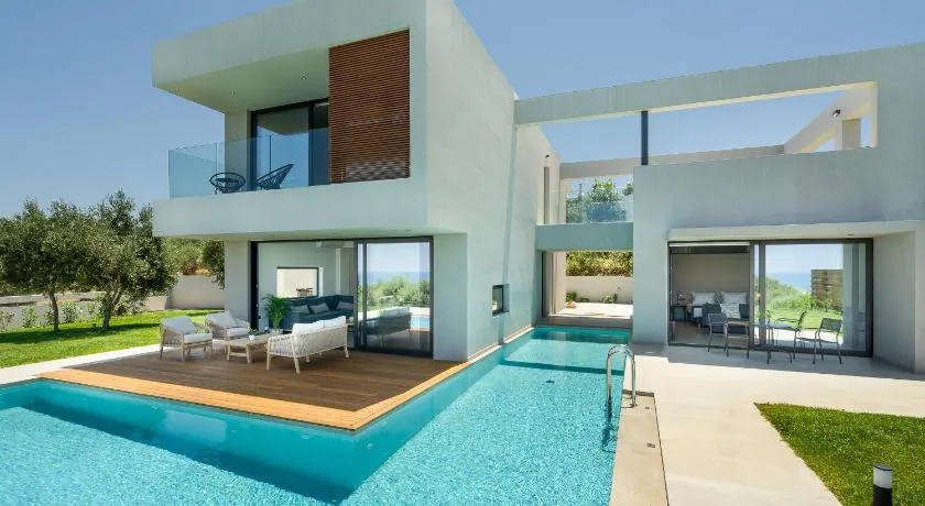 Avra & Ostria Villa, Pirgos-Villas,Heated pool , amazing sea view - Image 1