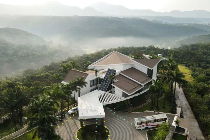 StayVista's Emerald Acres offering a heated pool, bonfire, snooker table, scenic views, tennis court, steam room, gazebo, & gym - Image 1