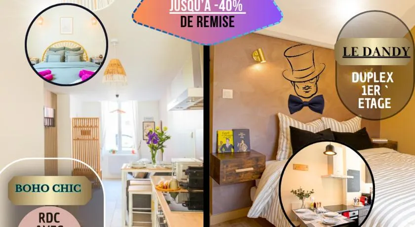 Idéal PRO & Couple - 2 Logements Thème Boho Chic RDC & Dandy 1er étage - Quartier Calme - Jardin - WIFI HD - Smart TV - Parking Gratuit - Proche Centre & Transports - Ask Home - Image 1