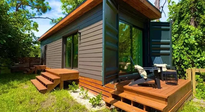Zen Container Tiny Home with Fenced-in Yard, Fire Pit, Centrally located and Pet Friendly - Image 1