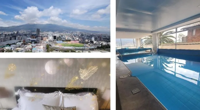 500 Excelente Vista ciudad Quito,parque, piscina,balcón,sauna,tranquilo encantador seguridad 24-7 - Image 1