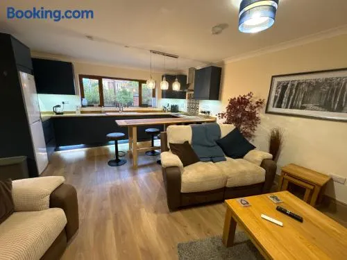 New city flat, 3 x double bed en-suite bedrooms, private kitchen & lounge, free private parking & own workspaces - Image 1