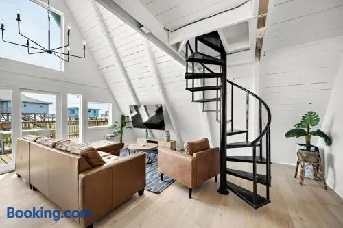 Cozy A-frame with Fenced Yard, Fire Pit, Gulf View - Image 1