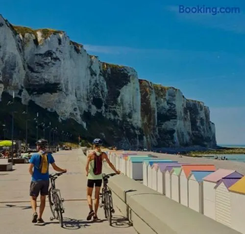 Chez Vincent, Chambre double avec salle de bain, wc et accès privés, très bon emplacement dans Dieppe, au calme, avec Parking Gratuit et Clôturé, terrasse et grand jardin, Animaux admis, pas de cuisine mais micro ondes et bouilloire fournis - Image 1