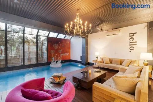 StayVista's The Barn House - Farm-View Villa with with bonfire, Indoor Pool & Bar - Image 1