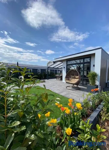 LUXUS Cube Ferienhaus Chalet am See mit Schwimmbad in Lathum NL - Image 1