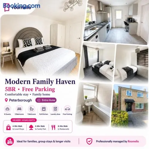 Modern Family Haven 5BR Free Parking - Image 1