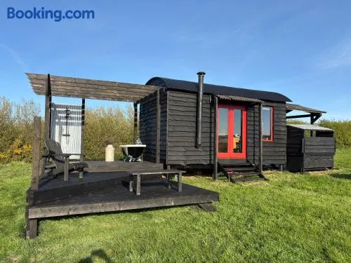 Shepherds Hut in a private meadow with sea views - Image 1